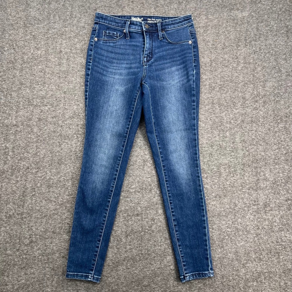 Mossimo Denim Womens High Rise Jegging Medium Wash Blue Power Stretch Size 2/26S